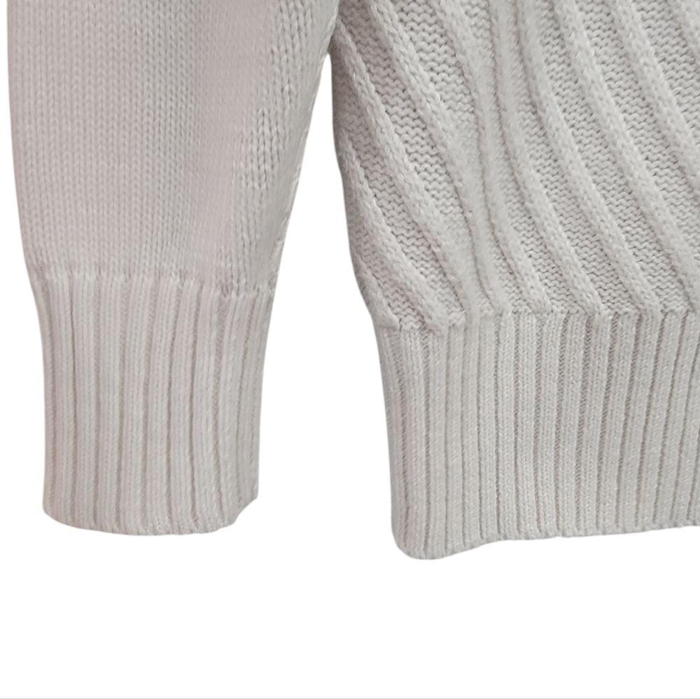Eclipse Mitered Turtleneck Sweater Knit Neutral Cream White Pullover Wom… - Picture 10 of 16